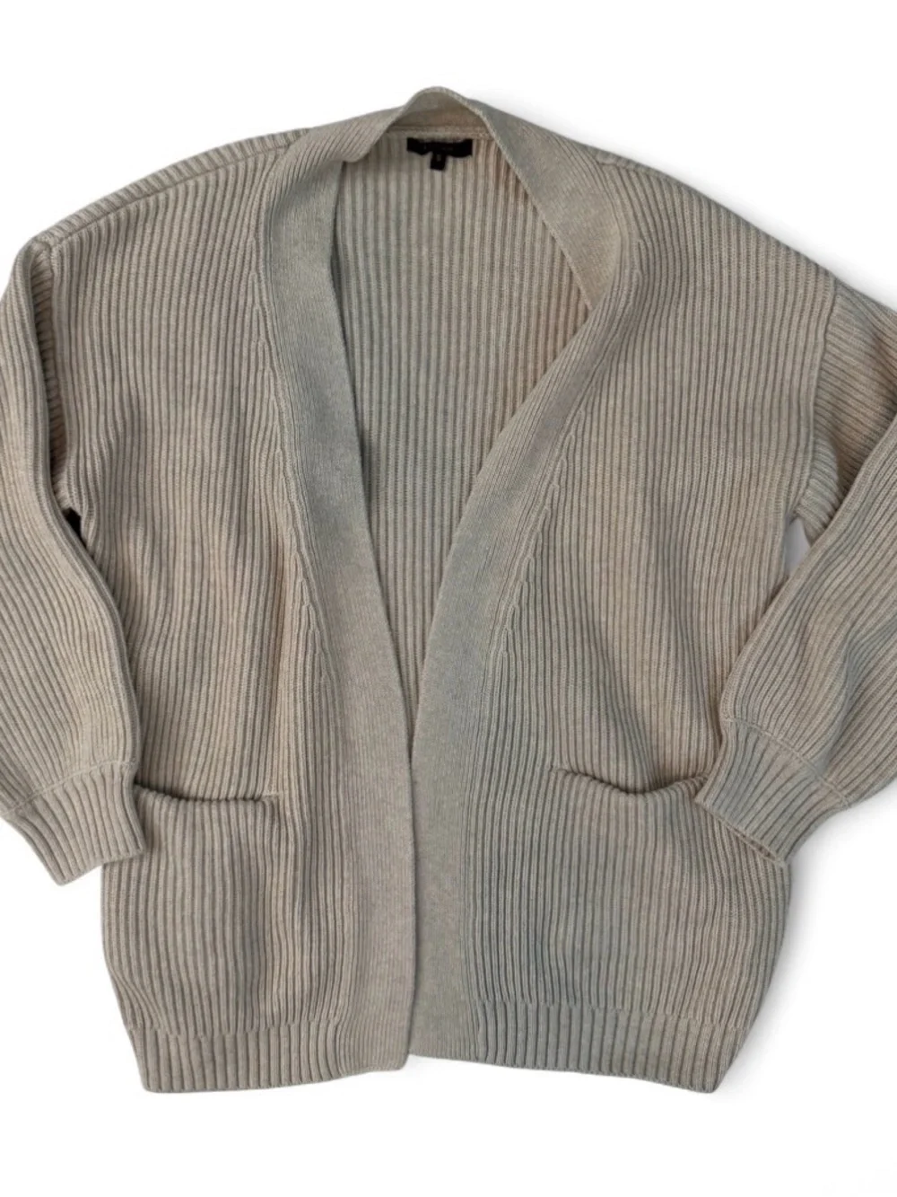 Quince 100% Organic Cotton Open Cardigan Speckled Beige